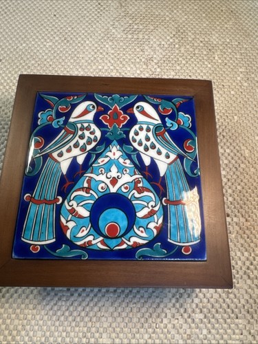 Vintage framed turkish iznik - framed,