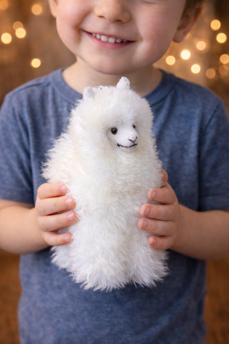 White alpaca fur toy - white,