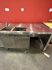 Commercial Stainless Steel Catering Prep Table With The Sink For Work Kitchen
