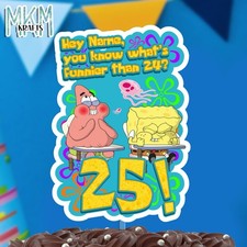 Spongebob cake topper 25th - cake,