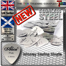 Stainless Steel Guitar Pick 0.30mm - Alice Acoustic/Electric/Bass Metal Plectrum