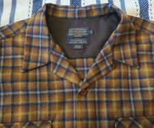 Men's Brown Gold Plaid Large