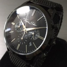 Thomas Sabo Rebel Spirit Mens Chronograph Black Steel Mesh WA0291
