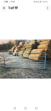 galvanised metal farm field gate. 4.3m wide, = 14 foot. 