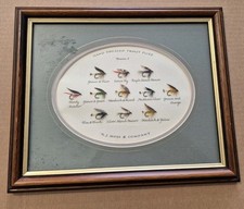 FRAMED TROUT FLY COLLECTION NICE PIECE HAND TIED FLIES IDEAL MAN CAVE