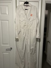 Vintage e electricity  white mechanic style Overalls,  size medium / large 1980s