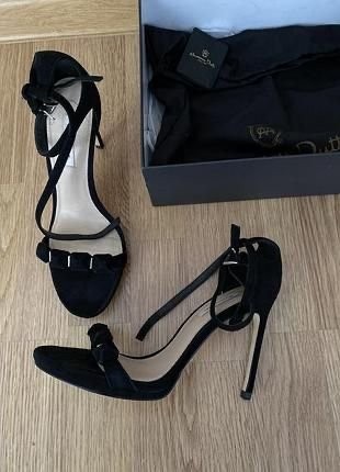 Women heels black - suede, 38