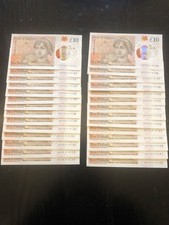 MINT 28 x £10 POLYMER note consecutive serial numbers AK44 416141 - AK44 416168