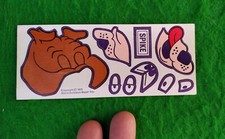 VINTAGE SHREDDIES CEREAL "SPIKE"  STICKER SHEET. UNUSED 13.5cm LONG 1972