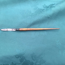 Vintage Antique WOODEN HANDLE QUILL CUTTER Pen Nib Trimmer VGC