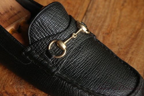 Gucci black leather - brass, bit