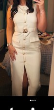 Cream Sleeveless Dress with