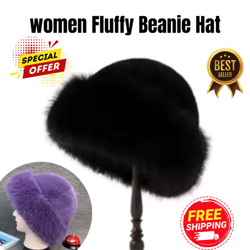 Women plush fur beanie winter - plush,