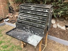 Vintage 6 Drawer Metal Engineers Tool Makers Tool Box Chest Storage Cabinet