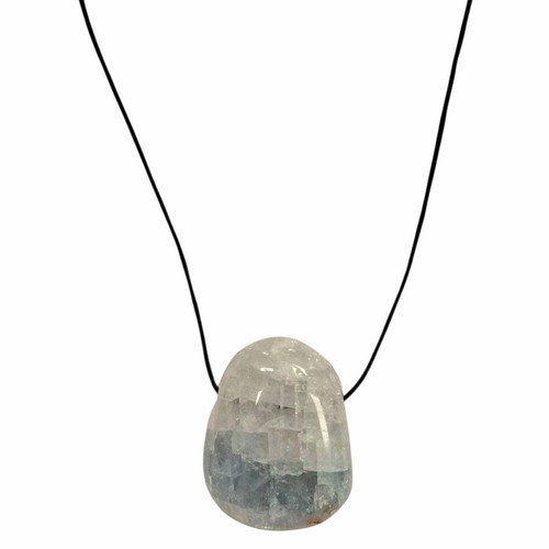 Celestite drilled tumble stone - drilled,