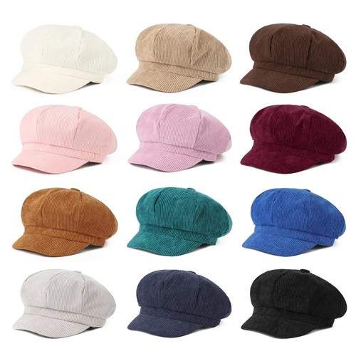 Ladies corduroy baker boy hat - corduroy,
