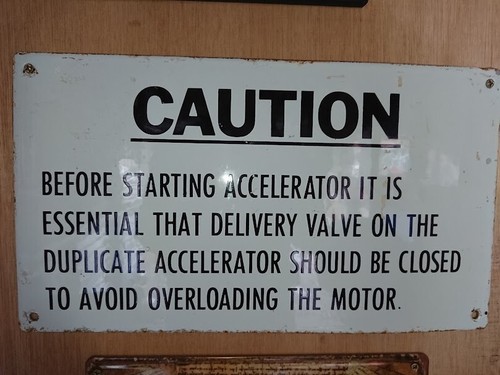 Vintage caution enamel sign - caution,