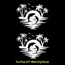 Dolphins Palm Trees Beach 5"