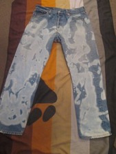 CF  MENS REAR ZIP LEVI 501 SKINHEAD BLEACHERS JEANS   FETISH   34" WAIST