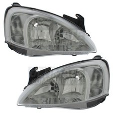 Vauxhall Corsa C Headlights Mk2 Hatchback 2000-2003 Headlamps H7 Bulbs 1 Pair
