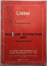 Lister Instruction Book For Moisture Extraction Unit Types ST2 & ST3, 1207 1B