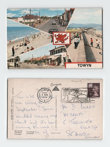 Vintage postcard towyn wales - towyn,