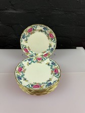 Royal Doulton Booths Floradora Gold TC1127 Side Tea Plates 17.5 cm Wide Set of 8