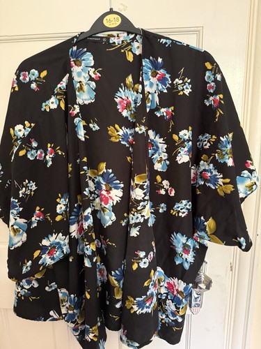 Ladies black floral shrug - black,