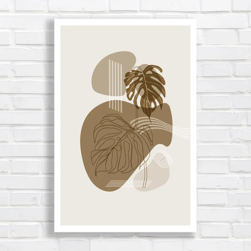 Tropical botanical line sepia - tropical,