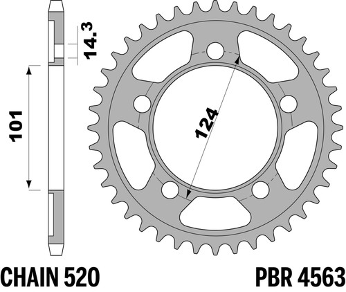 Pbr rear sprocket hard - pbr, in