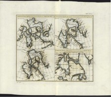 Antique Map of NORTH AMERICA , HUDSON BAY, CANADA LABRADO1772 Robert de Vaugundy
