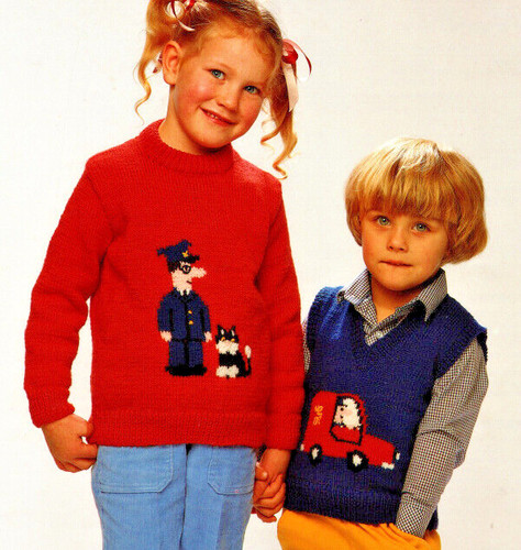 0300 knitting childs - knitting, postman