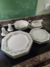 Eternal Beau 4 Place Dinner Service, Gravy Boat, Salt And Pepper Shakers. VGC