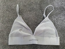 Love To Lounge Primark. Grey Ribbed Triangle Bra Top. Size Med (12-14)
