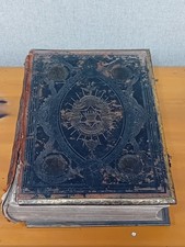 Antique Holy Bible Brown's Self Interpreting Family Bible Brass Bound