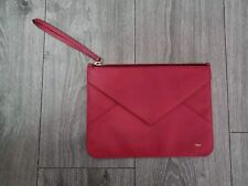 Chloe Red Leather Envelope Clutch Bag Purse with Handle
