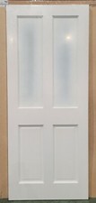 4 Panel White Primed Obscure Glazed External Door - 44mm Three sizes available