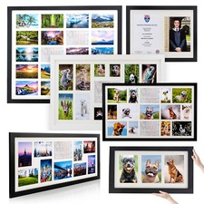 Large Multi Aperture Photo Picture Frame Square Holds 8/9/10/12/16/20 Photos 6x4