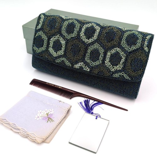 Japanese beaded clutch bag - japanese,