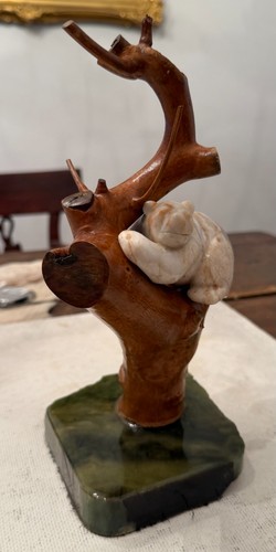 Vintage carved hardstone bear - vintage,