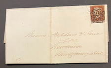 GB QV SG8 1844 1d Penny Red Brown Number 8 in Maltese Cross #8 in MX Fine Strike