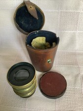 Antique Brass Beck Symmetrical F8  Lens with Leather Case & Lens Cap