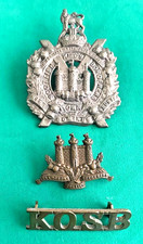 KING'S OWN SCOTTISH BORDERERS - 3 x BADGES - SAND CAST - KOSB