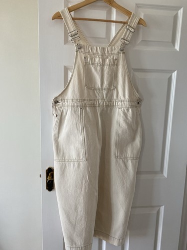 Cream dungereee dress - cream,