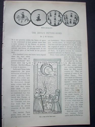 1898 early tarot playing - 1898, &