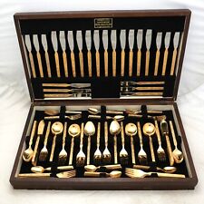 ROYAL GOLD PLATE Design WEBBER AND HILL 136 Piece Canteen of Cutlery Set