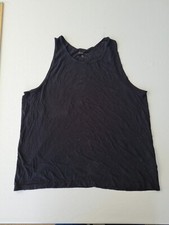 Mens Vest Style Top Primark Size XL Black Scoop Neck 28485