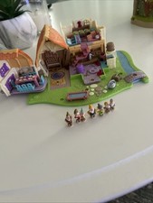 Vintage Polly Pocket Disney Snow White & The Seven Dwarfs Cottage 1995 7 Figures