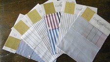 9 x Viyella white striped blue, red, green, brown large cotton shirting samples