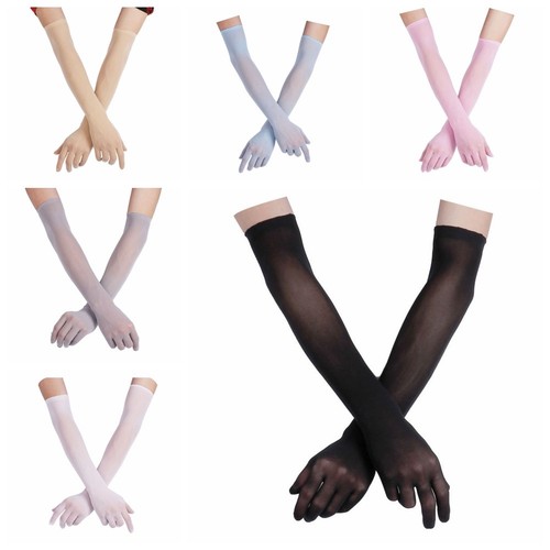 Womens sheer long gloves - womens, mesh
